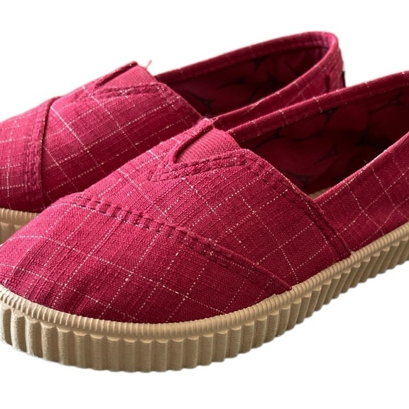 Dulce Lucy girls plaid red canvas slip on espadrilles shoes size 33 or 2 - Picture 8 of 10